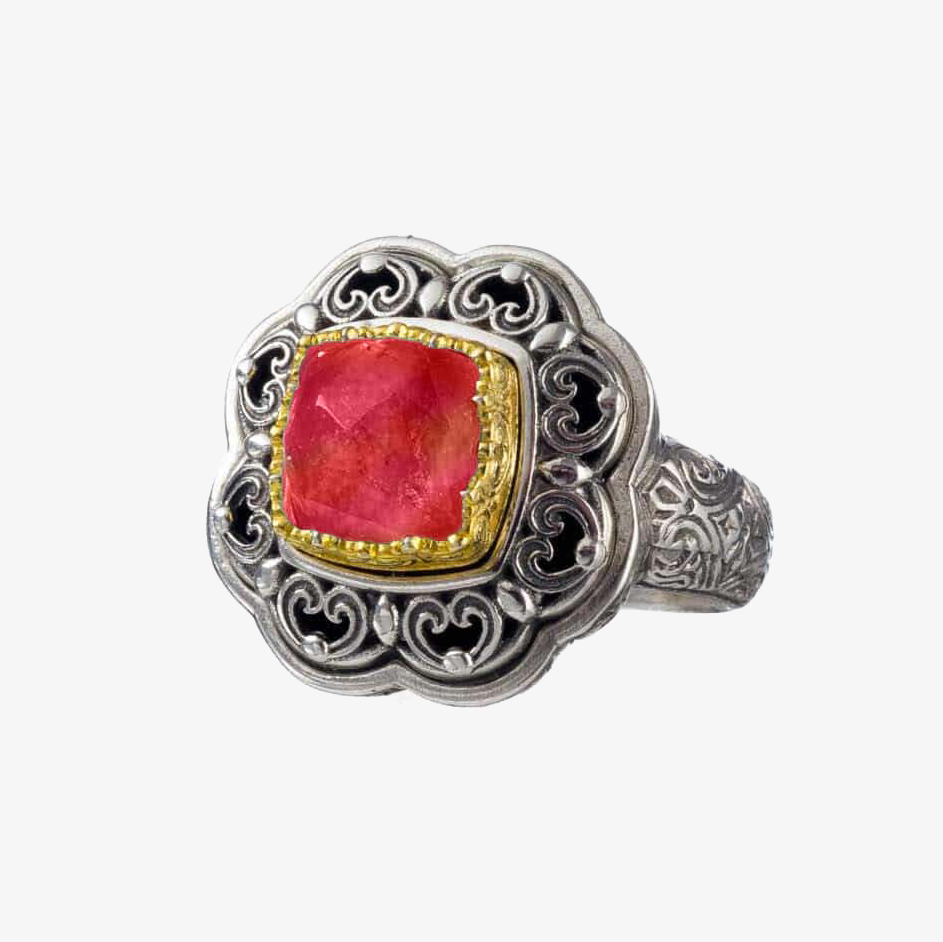 Χειροποίητο Δαχτυλίδι Σκαλιστό με Ρουμπίνι Χειροποίητο Δαχτυλίδι Σκαλιστό με Ρουμπίνι