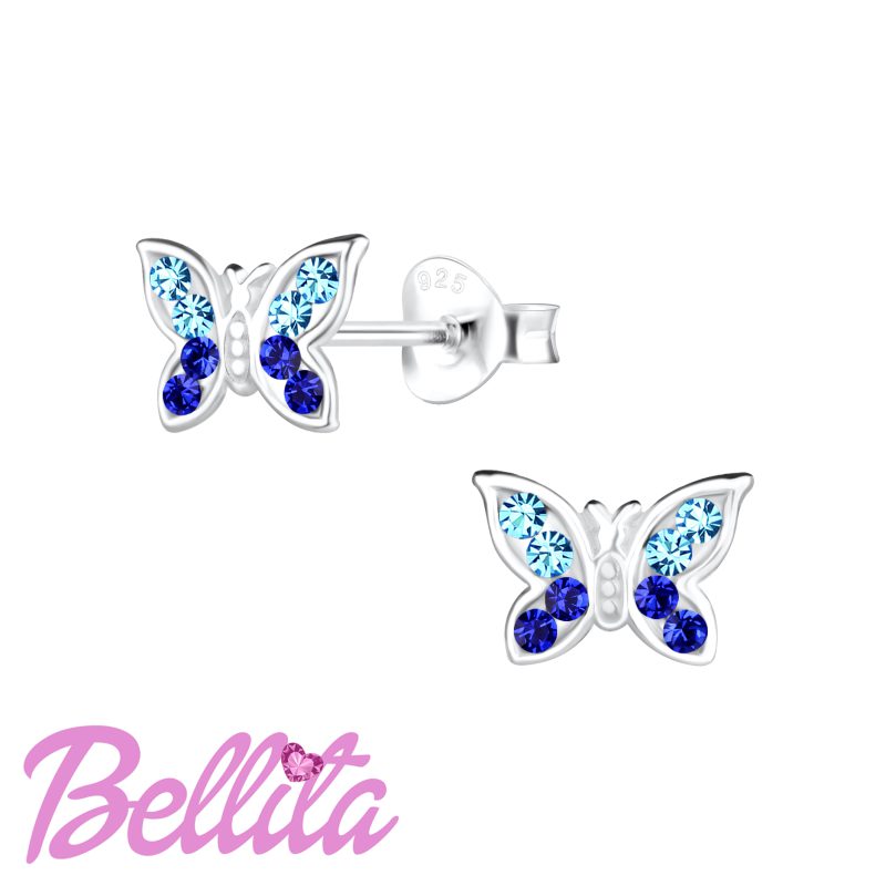 Bellita Μπλε Πεταλούδες Παιδικά Υποαλλεργικά Σκουλαρίκια