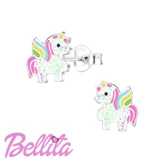 Bellita Υποαλλεργικά Παιδικά Σκουλαρίκια Glitter Unicorn