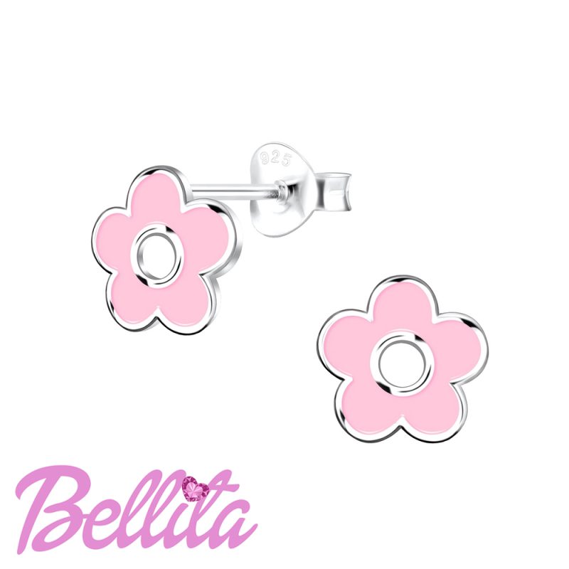 Bellita Παιδικά Σκουλαρίκια Ροζ Λουλούδια