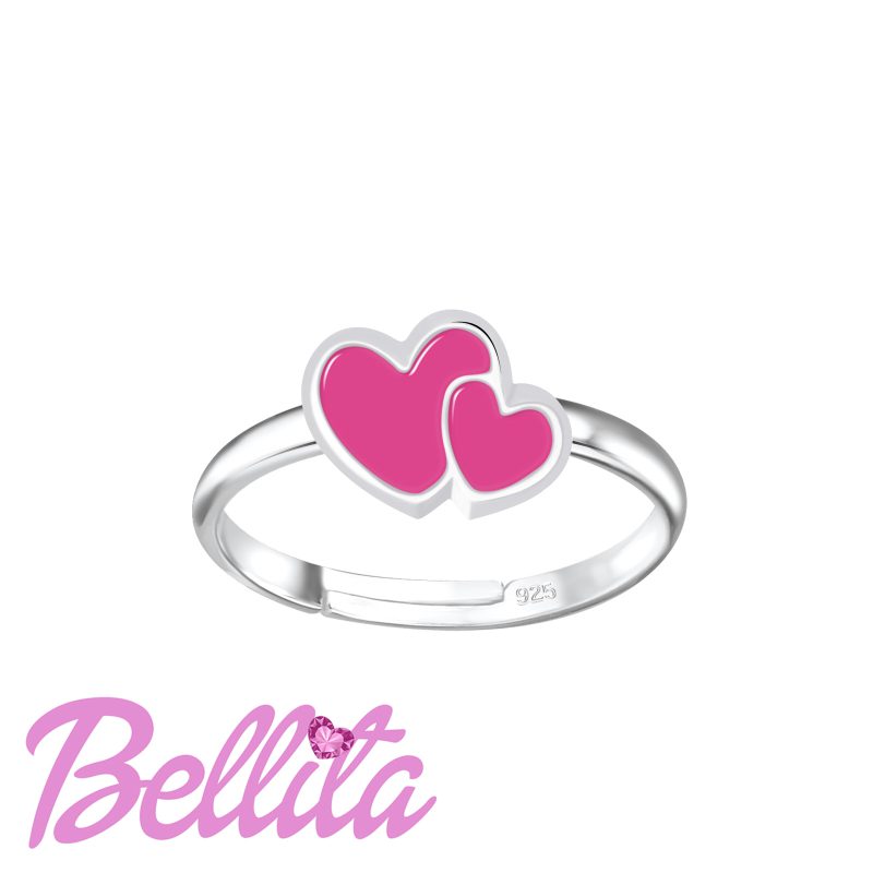 Bellita Παιδικό Δαχτυλίδι με Ροζ Καρδιές