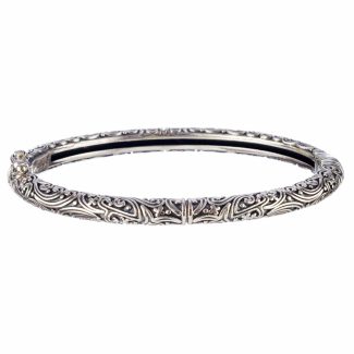 Χειροποίητο Σκαλιστό Βραχιόλι Σταθερό Βέργα