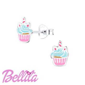 Bellita Ασημένια 925 Παιδικά Σκουλαρίκια Unicorn Cupcakes
