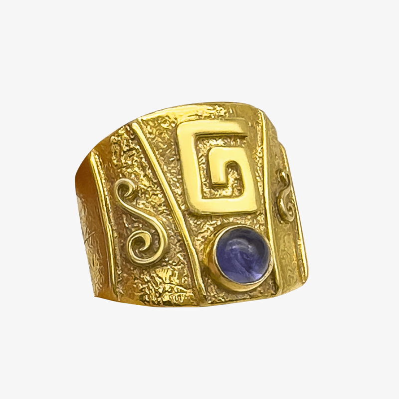 Βυζαντινό Δαχτυλίδι με Μαίανδρο Χρυσό 14Κ ή 18Κ
