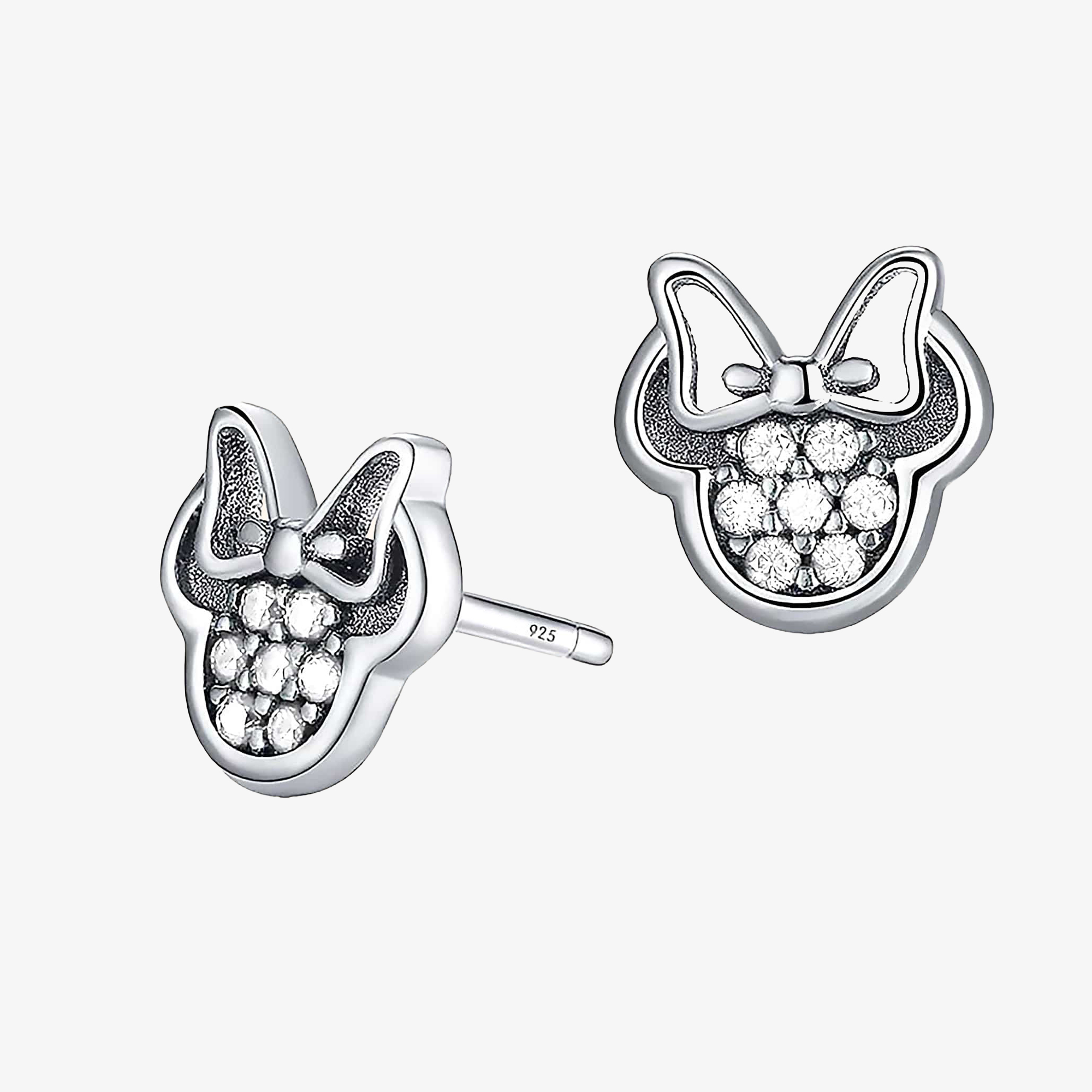 Minnie Mouse Ασημένια 925 Καρφωτά Σκουλαρίκια