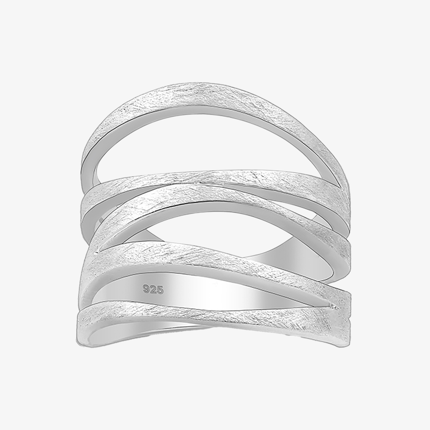 Ασημένιο 925 Δαχτυλίδι Πολύβερο Ματ Ασημένιο 925 Δαχτυλίδι Πολύβερο Ματ