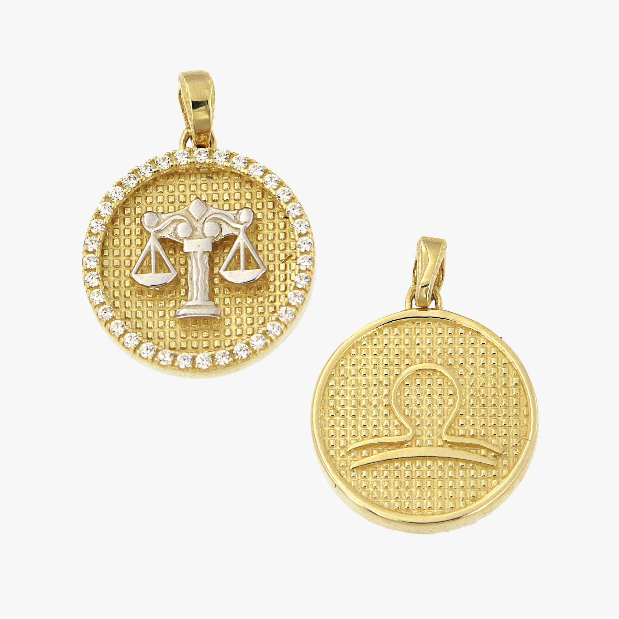 Χρυσό 9Κ Μενταγιόν Ζώδιο Ζυγός Διπλής Όψης Ζ22 Χρυσό 9Κ Μενταγιόν Ζώδιο Ζυγός Διπλής Όψης Ζ22