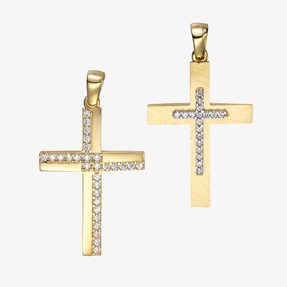 Κ14 Σταυρός με Αλυσίδα Γυναικείος Διπλής Όψης 1855