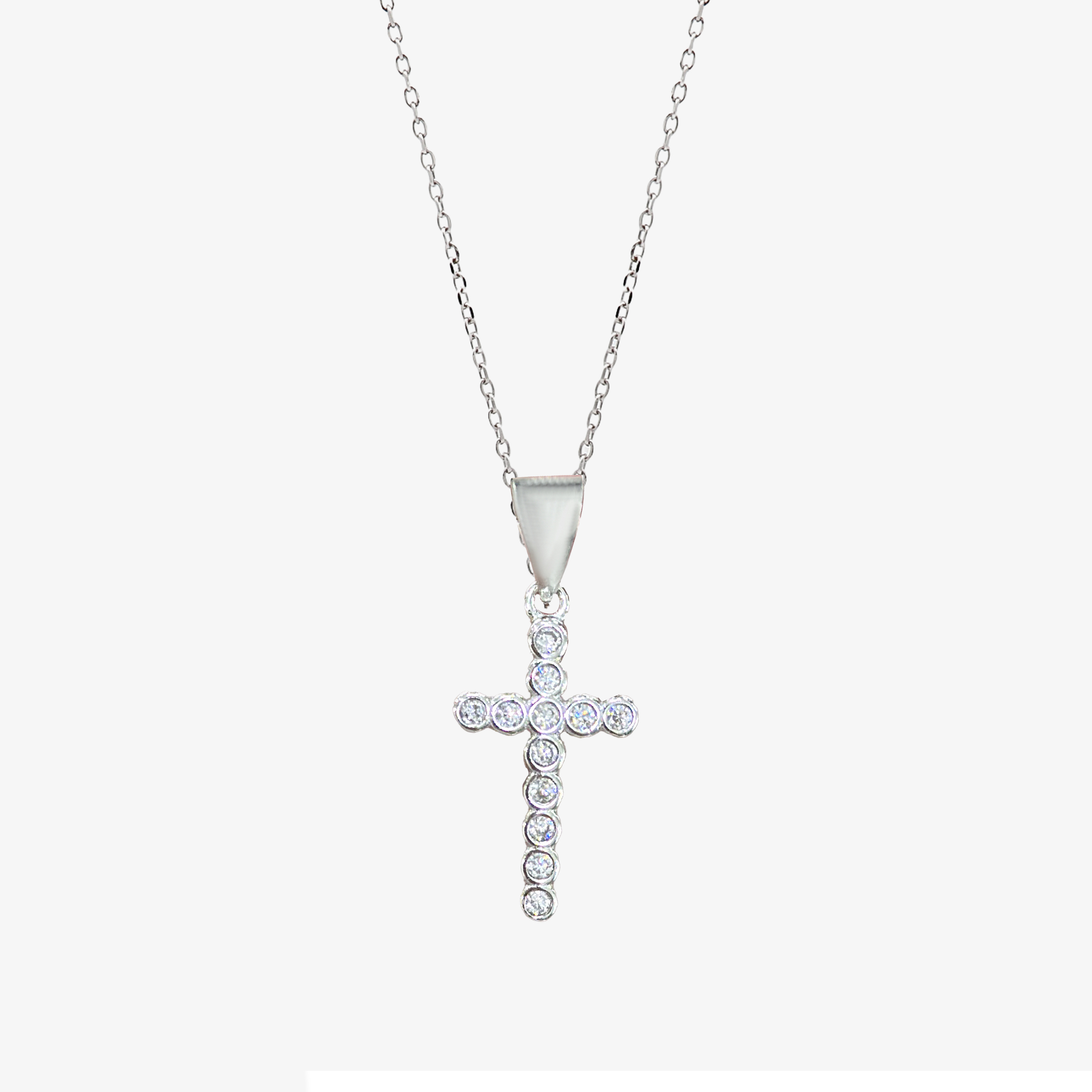 Γυναικείος Διακριτικός Ασημένιος 925 Σταυρός με Αλυσίδα