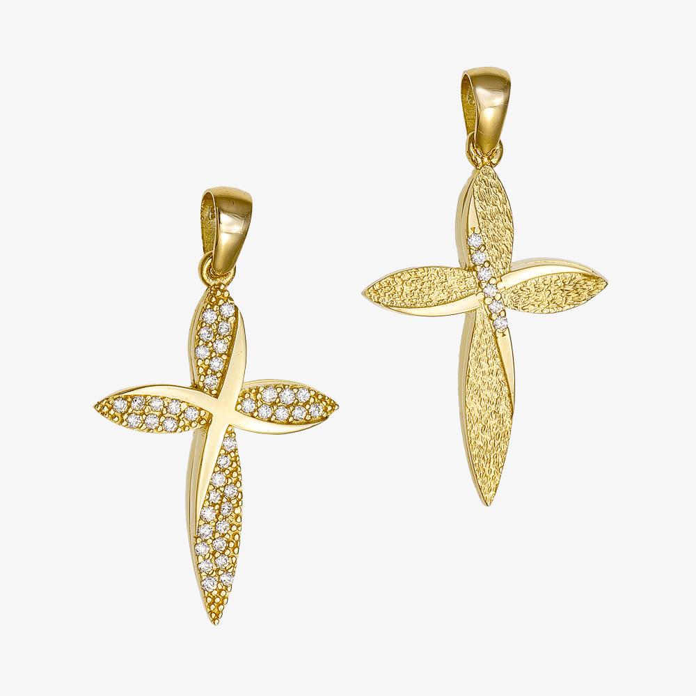 Κ14 Σταυρός Βαπτιστικός Γυναικείος Ιδιαίτερος Διπλής Όψης Κ14 Σταυρός Βαπτιστικός Γυναικείος Ιδιαίτερος Διπλής Όψης