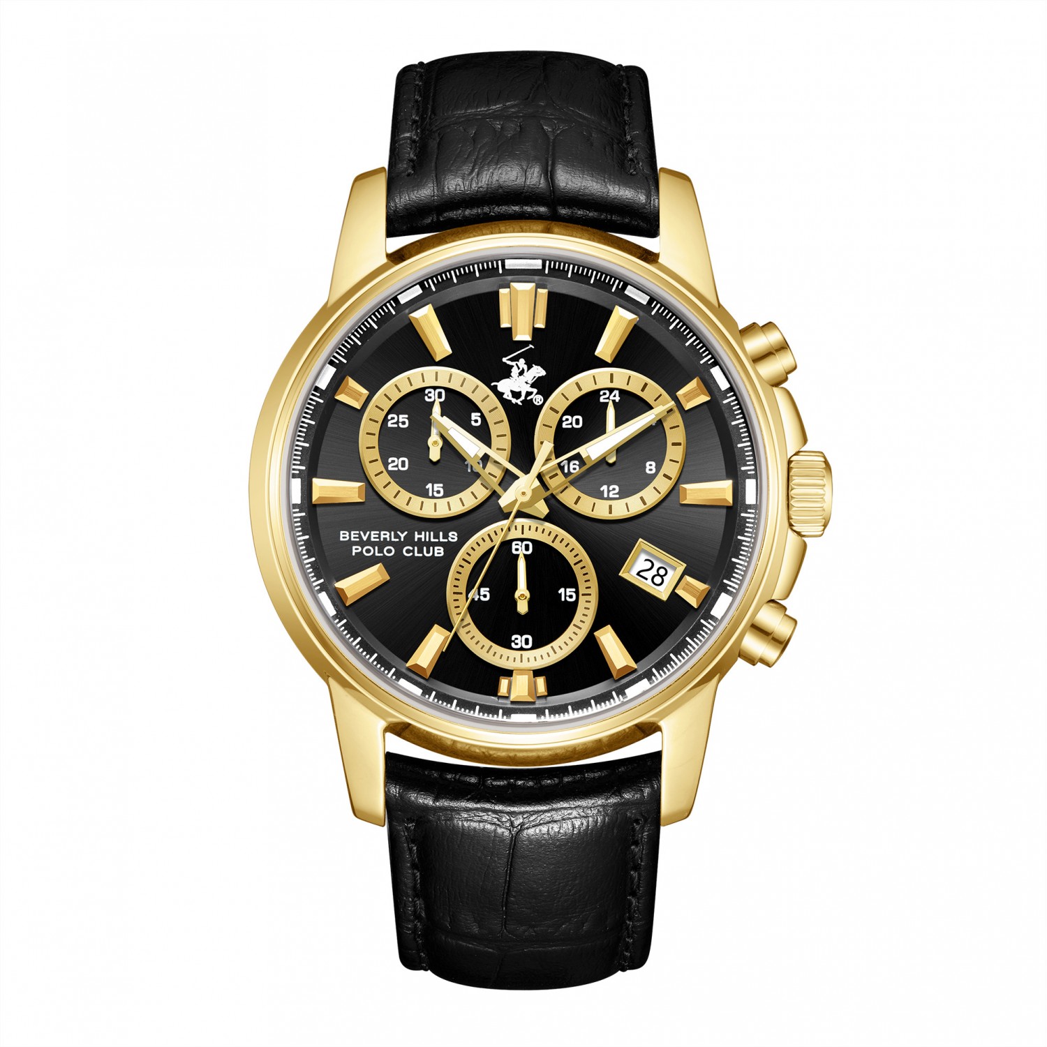 Χρυσό Ανδρικό Ρολόι BEVERLY HILLS POLO CLUB Dual Time