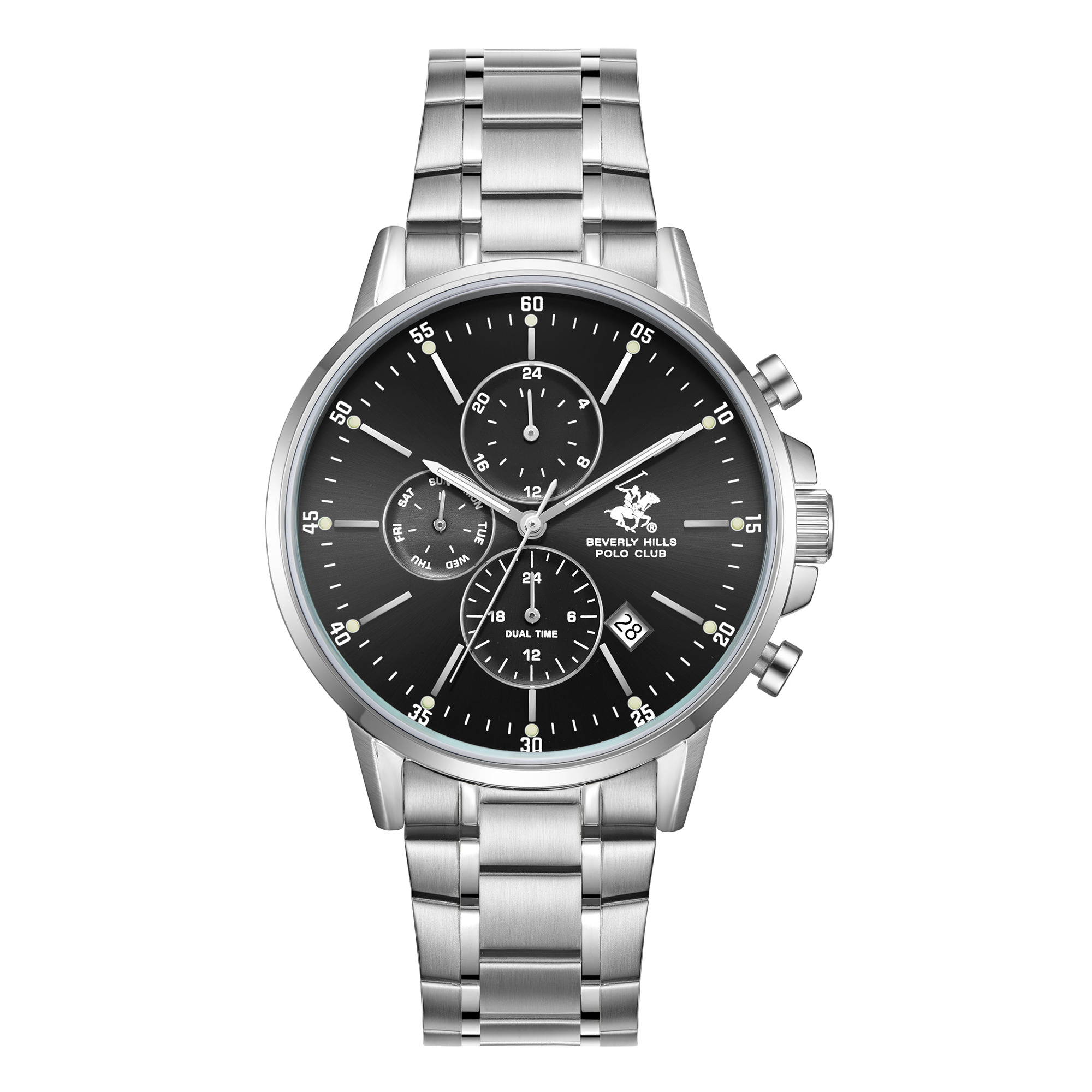 Ανδρικό Ρολόι Μπρασελέ Dual Time Beverly Hills Polo Club