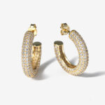 Ζιργκονάτοι Κρίκοι Εντυπωσιακοί από Ασήμι 925 Επιχρυσωμένο