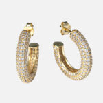 Ζιργκονάτοι Κρίκοι Εντυπωσιακοί από Ασήμι 925 Επιχρυσωμένο