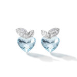 Διακριτικά Σκουλαρίκια Γαλάζιες Καρδιές από Ασήμι 925