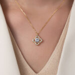Ασημένιο 925 Επιχρυσωμένο Κολιέ με Πέτρα Ζιργκόν