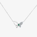 Ασημένιο 925 Κολιέ Πεταλούδα με Φίλντισι