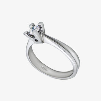 Λευκόχρυσο Κ18 Μονόπετρο με Διαμάντι 0,19ct