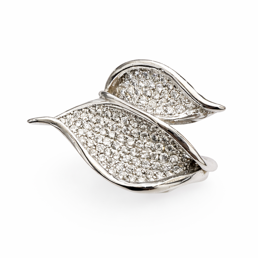 Δαχτυλίδι Ασημένιο 925 Φύλλα με Ζιργκόν Δαχτυλίδι Ασημένιο 925 Φύλλα με Ζιργκόν