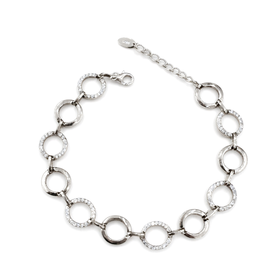 Βραχιόλι Αλυσίδα Ασήμι 925 με Κύκλους