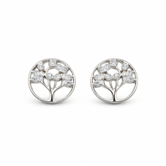 Ασημένια 925 Καρφωτά Σκουλαρίκια Δέντρο της Ζωής