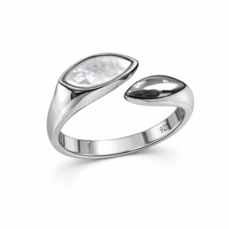 Γυναικείο Ανοιχτό Δαχτυλίδι με Φίλντισι από Ασήμι 925