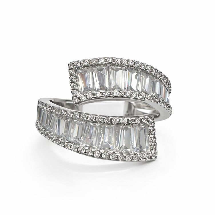 Ασημένιο 925 Ζιργκονάτο Ανοιχτό Γυναικείο Δαχτυλίδι