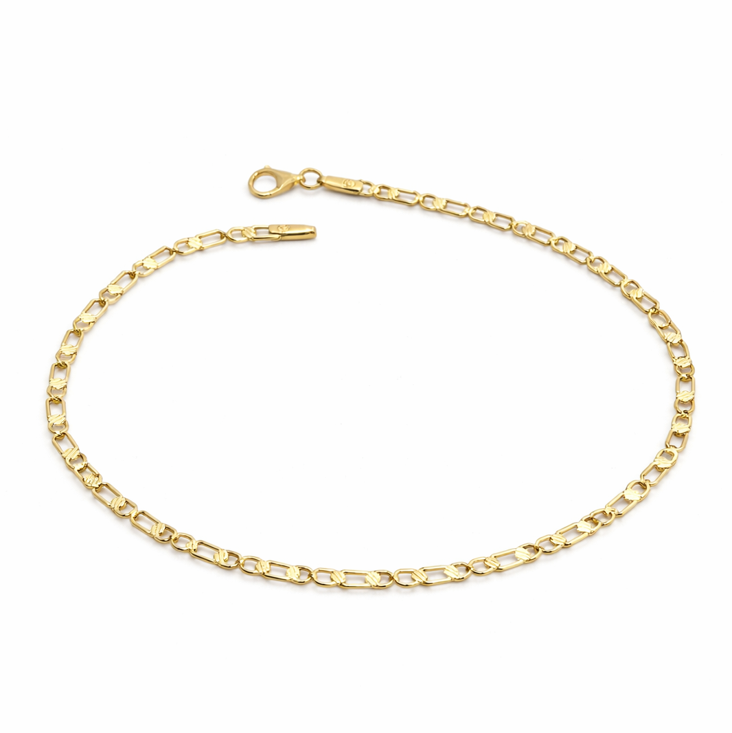 Χρυσό 9Κ Βραχιόλι Αλυσίδα με Σχέδιο Unisex