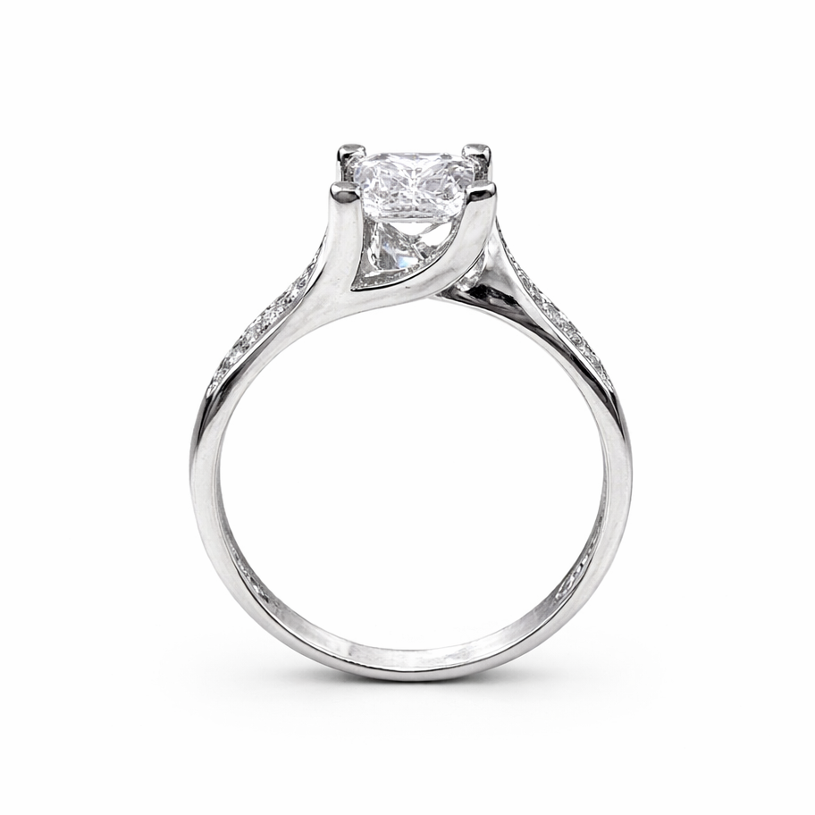 Μονόπετρο Δαχτυλίδι K14 Δαχτυλίδι Φλόγα Ορθογώνια