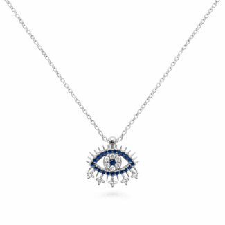 Ασημένιο 925 Γυναικείο Κολιέ Μάτι