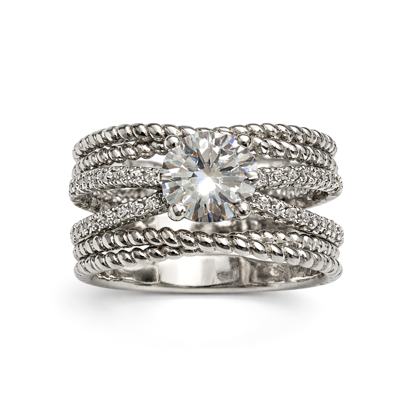 Ασημένιο 925 Γυναικείο Δαχτυλίδι Πολύβερο Μονόπετρο