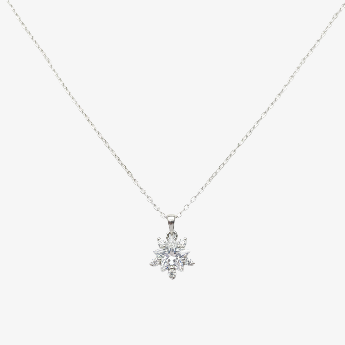 Ασημένιο 925 Κολιέ με Αστεράκι Ζιργκόν