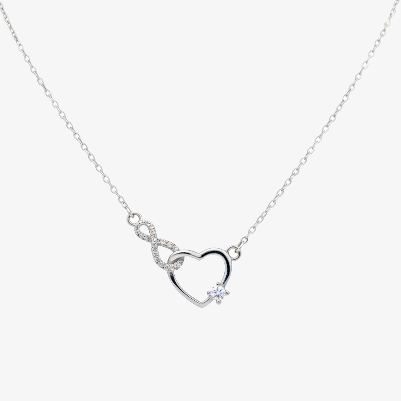 Ασημένιο 925 Κολιέ Καρδιά με Άπειρο Ασημένιο 925 Κολιέ Καρδιά με Άπειρο