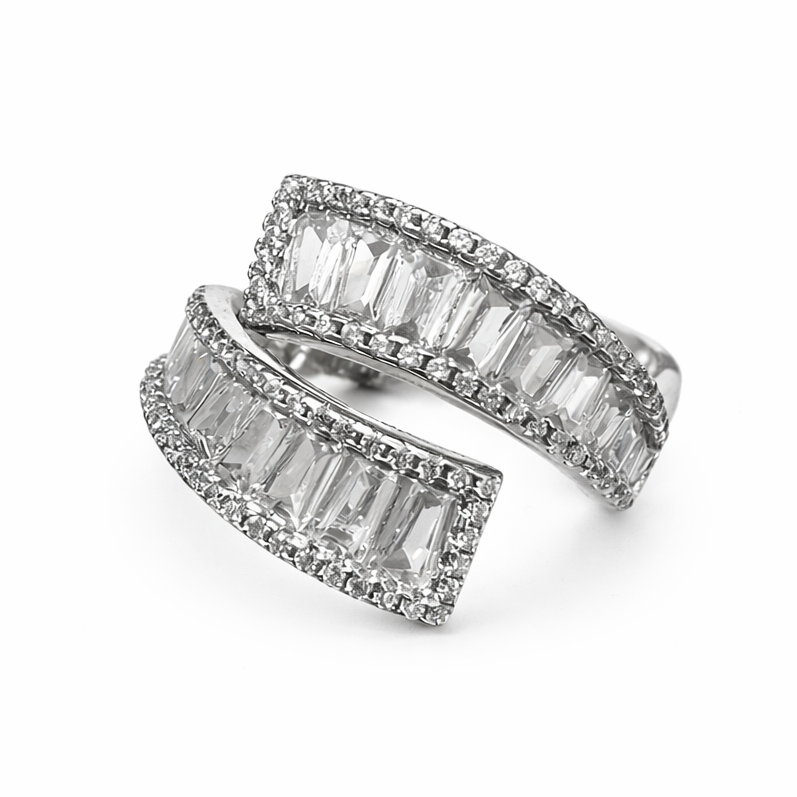 Ασημένιο 925 Ζιργκονάτο Ανοιχτό Γυναικείο Δαχτυλίδι