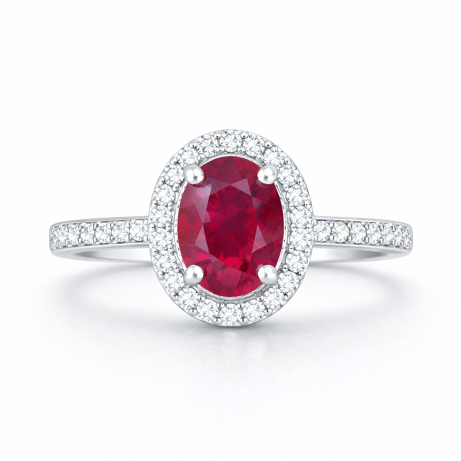 Ροζέτα με Ρουμπίνι 1.55ct Γυναικείο Δαχτυλίδι Ασήμι 925