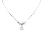 Ασημένιο 925 Κολιέ με Δάκρυ Ζιργκόν & Μπίλιες