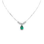 Ασημένιο 925 Κολιέ με Δάκρυ Ζιργκόν & Μπίλιες