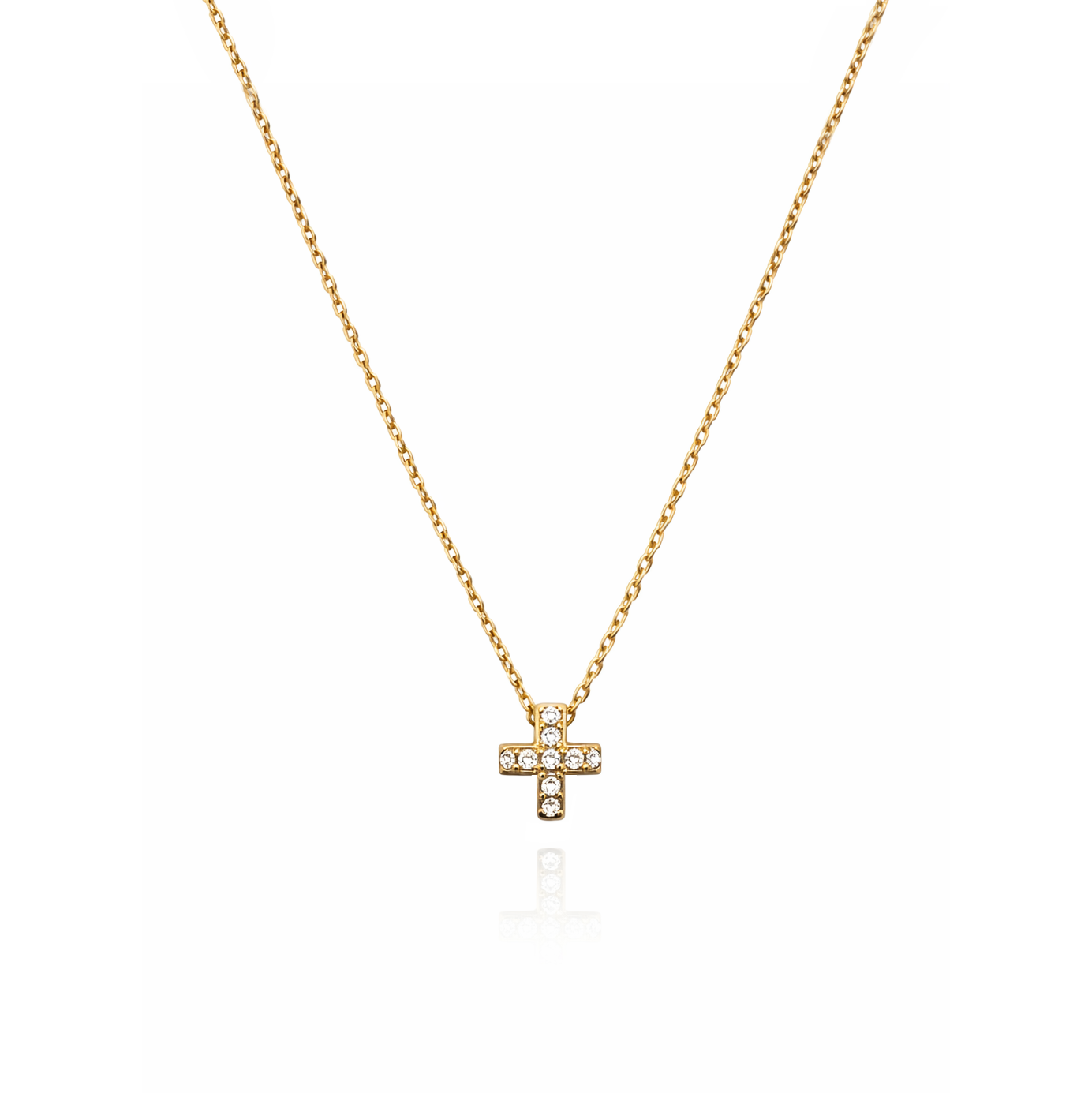 Χρυσό 14Κ Κολιέ Διακριτικό Σταυρουδάκι με Ζιργκόν