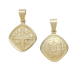 Χρυσό 14Κ Μενταγιόν Κωνσταντινάτο Διπλής Όψης