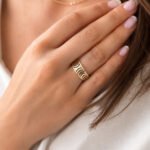 K14 Δίχρωμο Δαχτυλίδι χωρίς Πέτρες