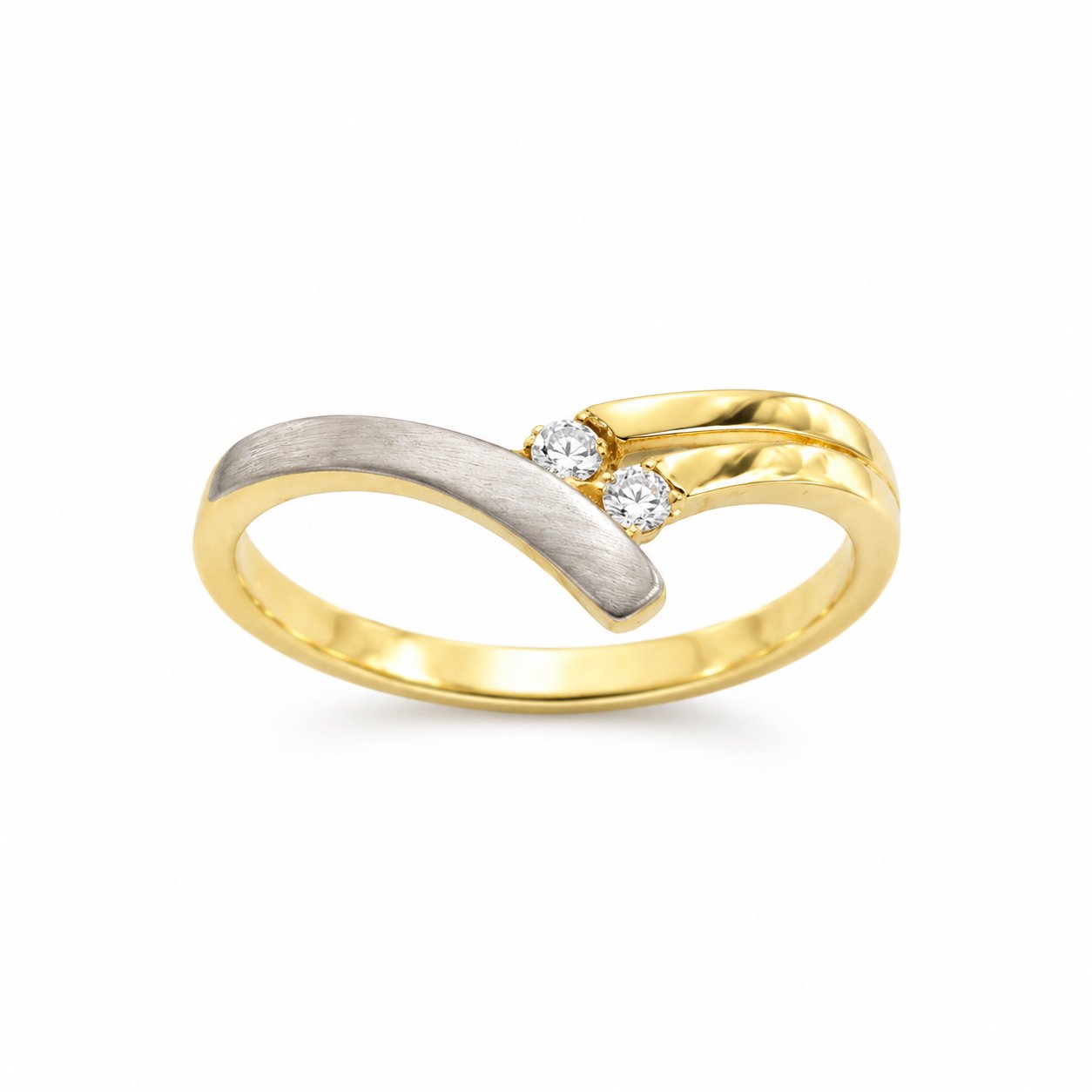Χρυσό 9Κ Δαχτυλίδι Μύτη με Διχρωμία Χρυσό 9Κ Δαχτυλίδι Μύτη με Διχρωμία