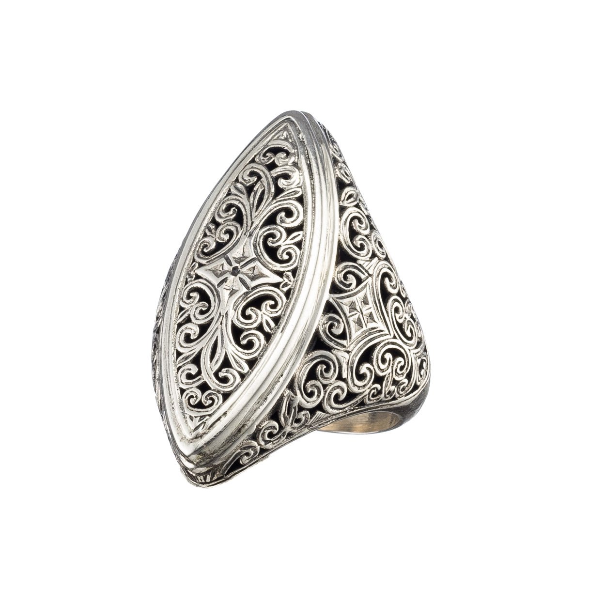 Gerochristo Mediterranean Marquise shape Ring in Sterling Silver Gerochristo Mediterranean Marquise shape Ring in Sterling Silver