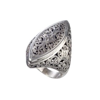 Gerochristo Mediterranean Marquise shape Ring in Sterling Silver