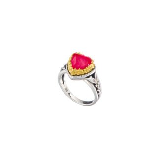 Gerochristo Dione Triangle Ring Cherry Quartz n.52