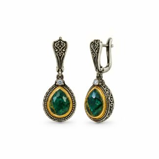 Anastasios Χειροποίητα Σκουλαρίκια με Green Quartz