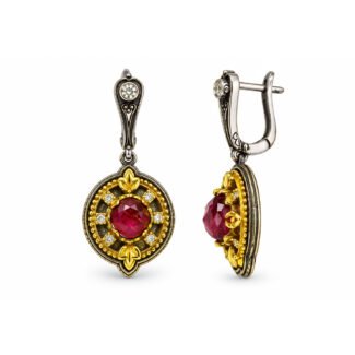 Anastasios Χειροποίητα Σκουλαρίκια με Ruby Copper