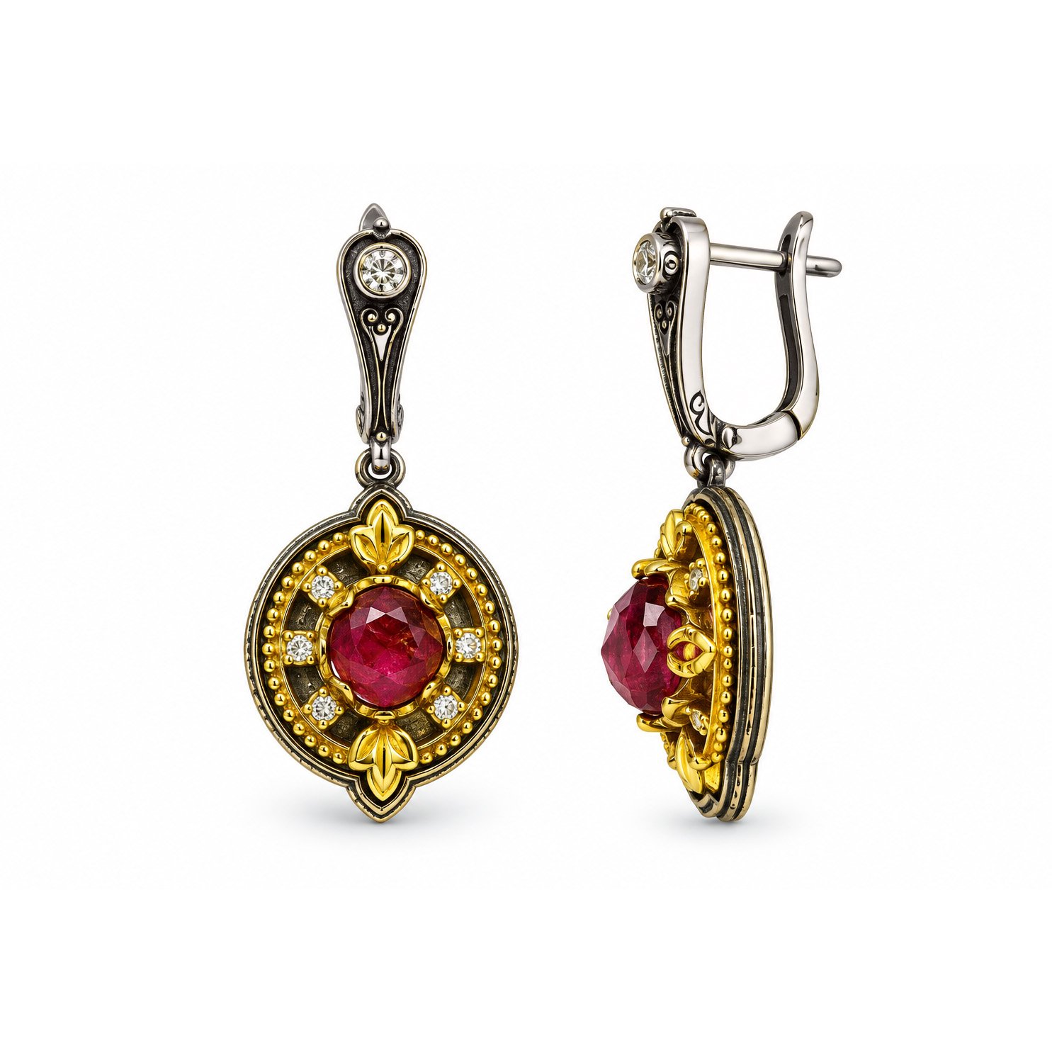 Anastasios Χειροποίητα Σκουλαρίκια με Ruby Copper