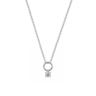 Ασημένιο 925 Διακριτικό Κολιέ με Moissanite 0,2ct