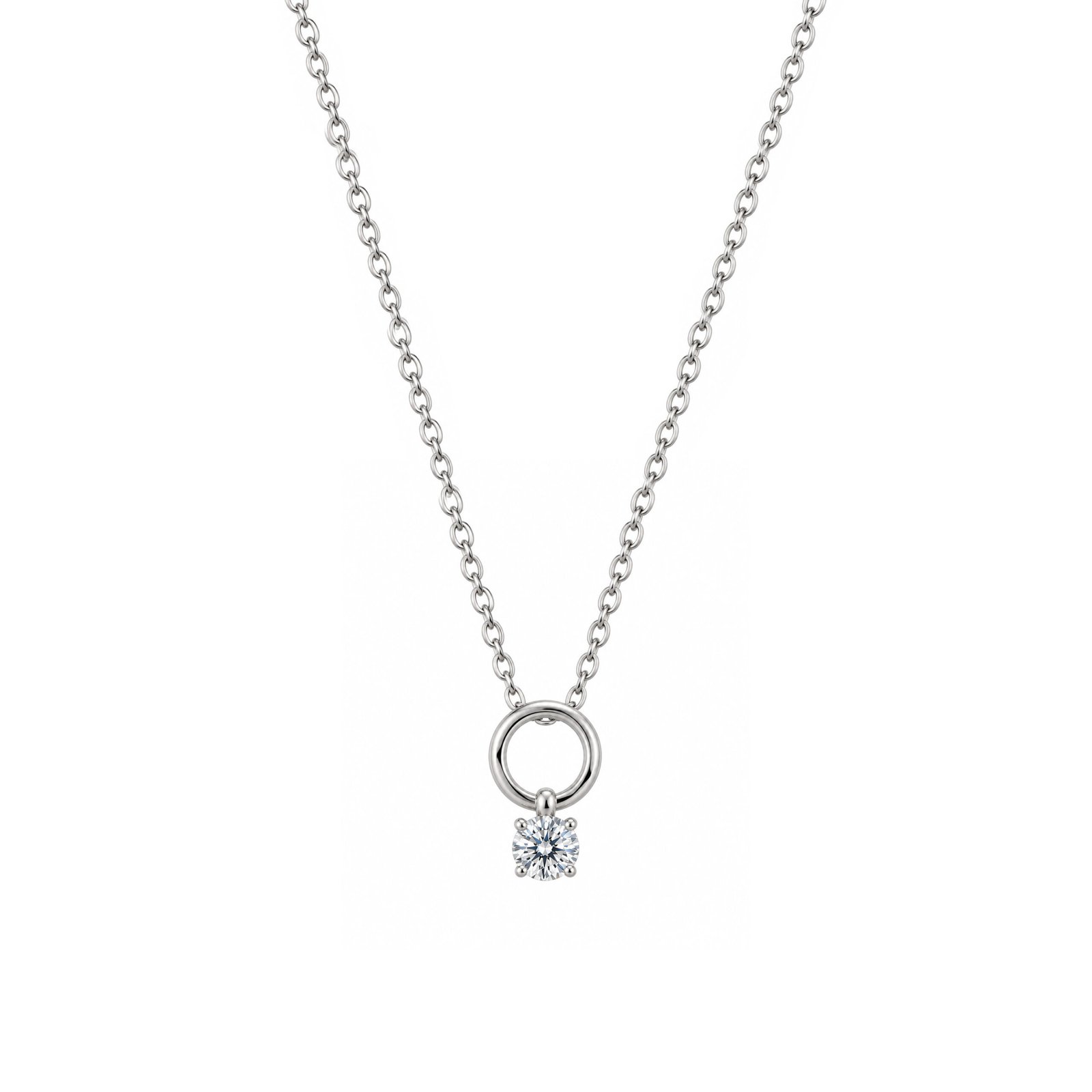Ασημένιο 925 Διακριτικό Κολιέ με Moissanite 0,2ct Ασημένιο 925 Διακριτικό Κολιέ με Moissanite 0,2ct