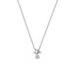Ασημένιο 925 Διακριτικό Κολιέ με Moissanite 0,2ct Αστέρι